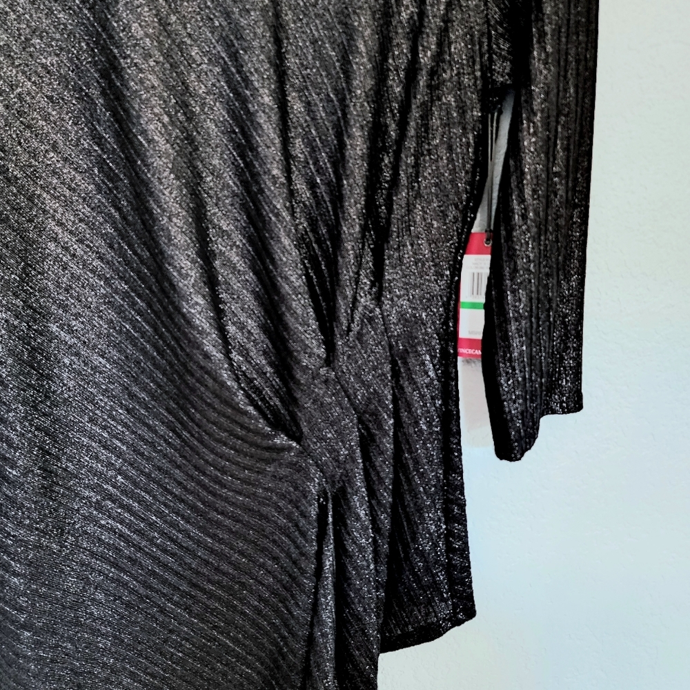 Vince Camuto black metallic sweater size L New - Picture 3 of 9